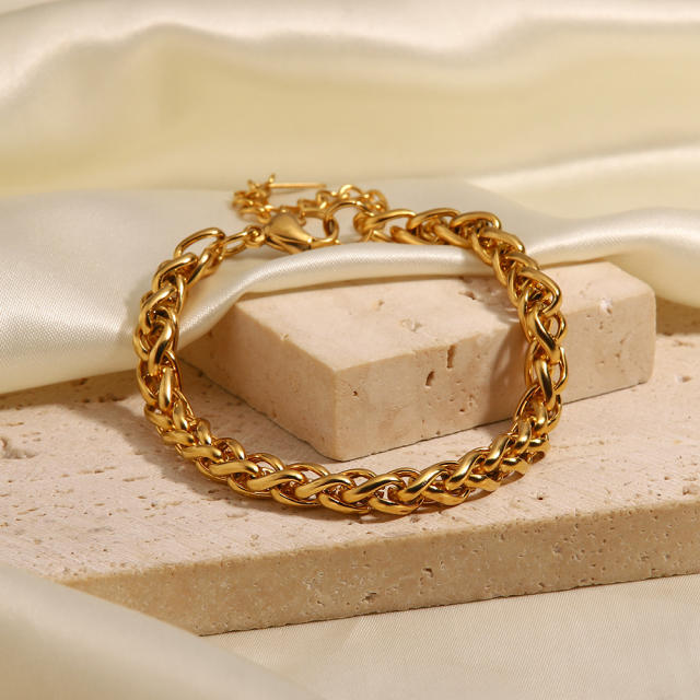 18K stainless steel chain bracelet chunky bracelet