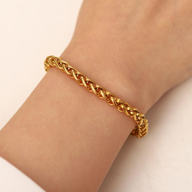 18K stainless steel chain bracelet chunky bracelet