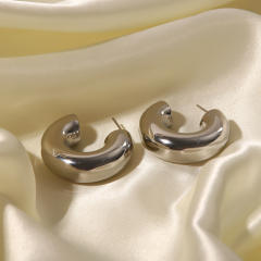 INS chunky open hoop stainless steel earrings