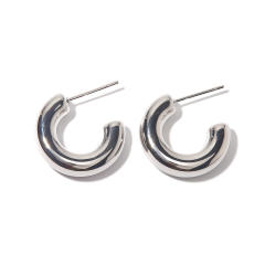 Chunky open hoop stainless steel earrings