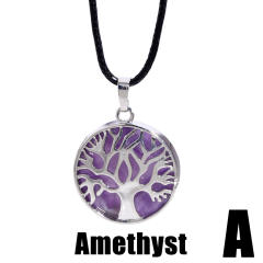 Natural amethyst pendant life tree pendant necklace
