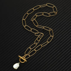 Hiphop paper clip chain stainless steel necklace