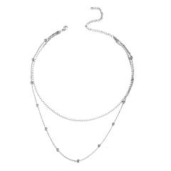 Korean fashion dainty stainless steel choker necklace