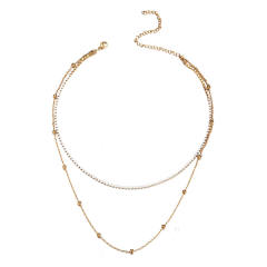 Korean fashion dainty stainless steel choker necklace