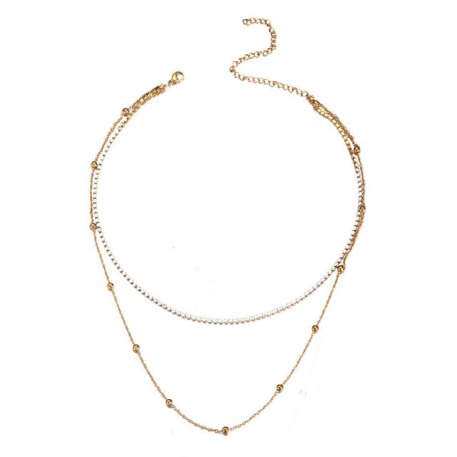 Korean fashion dainty stainless steel choker necklace