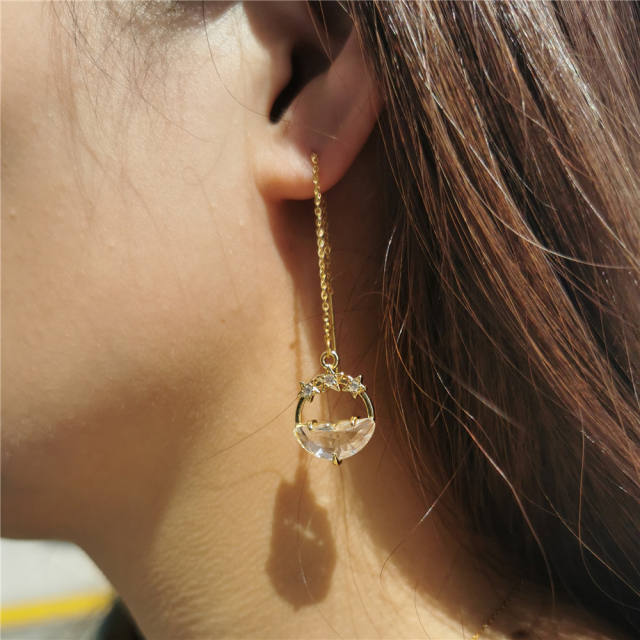Creative stainless steel threader earrings