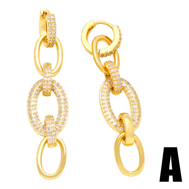 Occident fashion vintage cross chain earrings