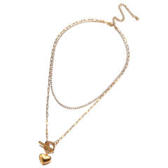 Korean fashion dainty diamond choker stainless steel layer necklace
