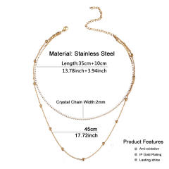 Korean fashion dainty stainless steel choker necklace