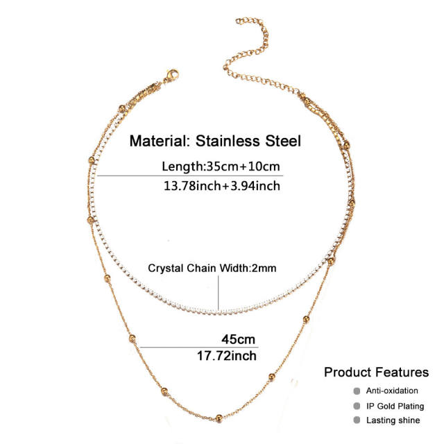 Korean fashion dainty stainless steel choker necklace