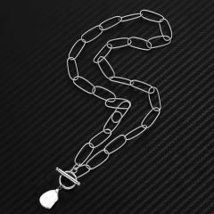 Hiphop paper clip chain stainless steel necklace