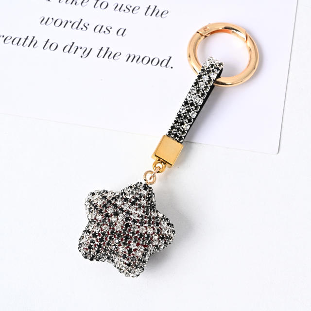 INS creative diamond star keychain