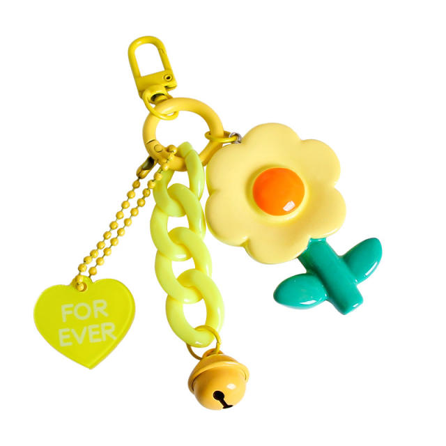 Creative candy color acrylic flower keychain
