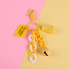 Creative colorful acrylic chain bell keychain