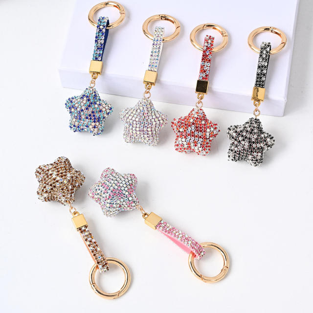 INS creative diamond star keychain