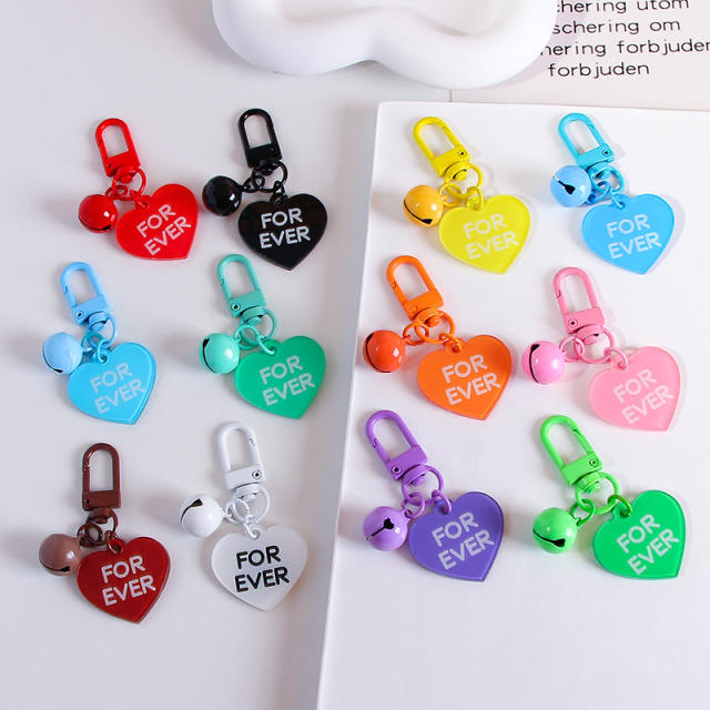 INS trend colorful acrylic heart cute keychain