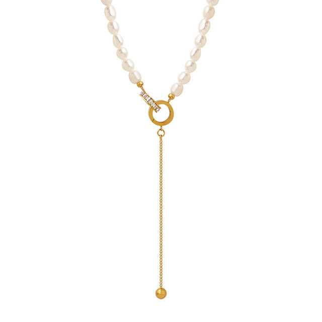 Luxury water pearl beaded choker necklace