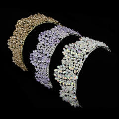 Elegant luxury handmade colorful crystal women crown