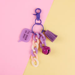 Creative colorful acrylic chain bell keychain