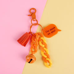 Creative colorful acrylic chain bell keychain