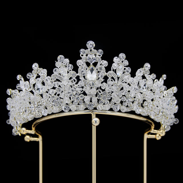 Baroque colorful crystal women crown