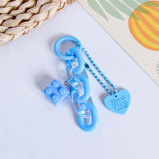 Korean fashion candy color acrylic chain keychain