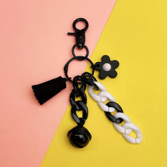 Creative colorful acrylic chain bell keychain