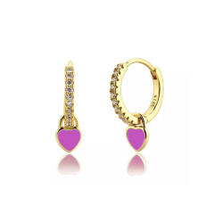 925 needle blue color enamel series copper huggie earrings