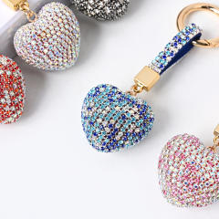 Korean fashion diamond heart women keychain