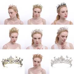 Eleagnt handmade color cubic zircon butterfly crown