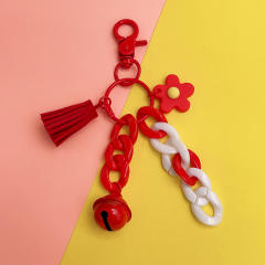 Creative colorful acrylic chain bell keychain