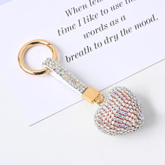 Korean fashion diamond heart women keychain