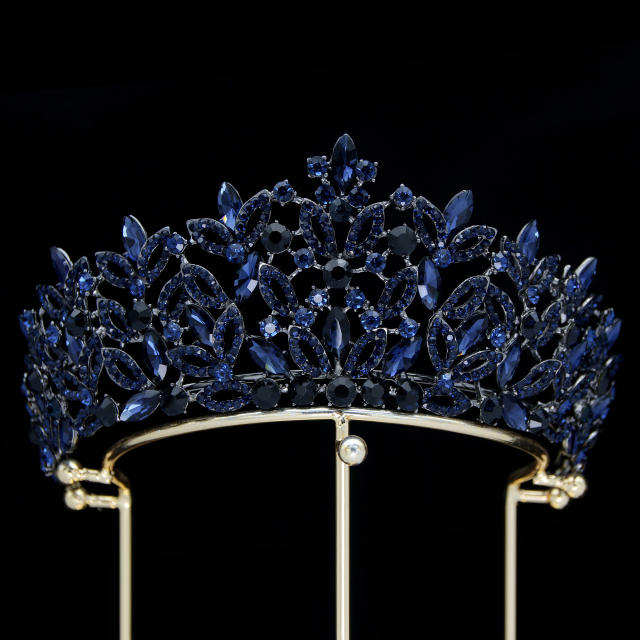 Baroque color glass crystal luxury crown