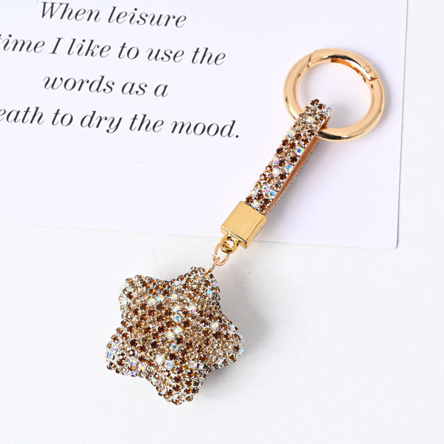 INS creative diamond star keychain