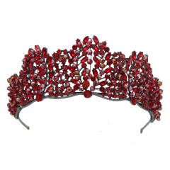 Elegant luxury handmade colorful crystal women crown