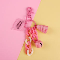 Creative colorful acrylic chain bell keychain