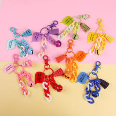 Creative colorful acrylic chain bell keychain