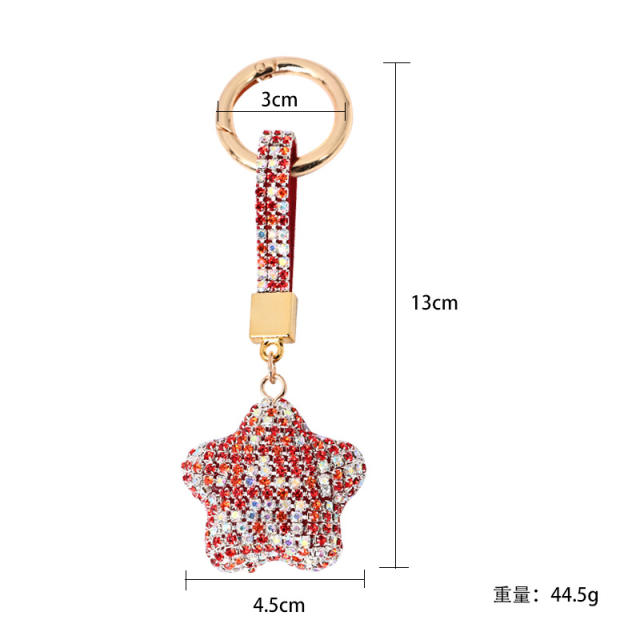INS creative diamond star keychain