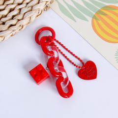 Korean fashion candy color acrylic chain keychain