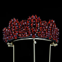 Elegant luxury handmade colorful crystal women crown