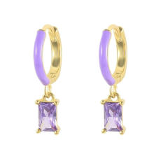 925 needle blue color enamel series copper huggie earrings