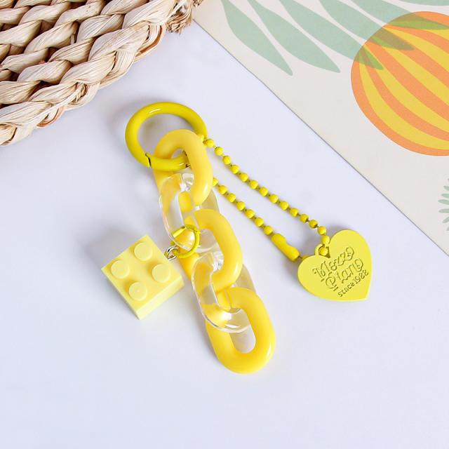 Korean fashion candy color acrylic chain keychain