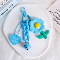 Creative candy color acrylic flower keychain