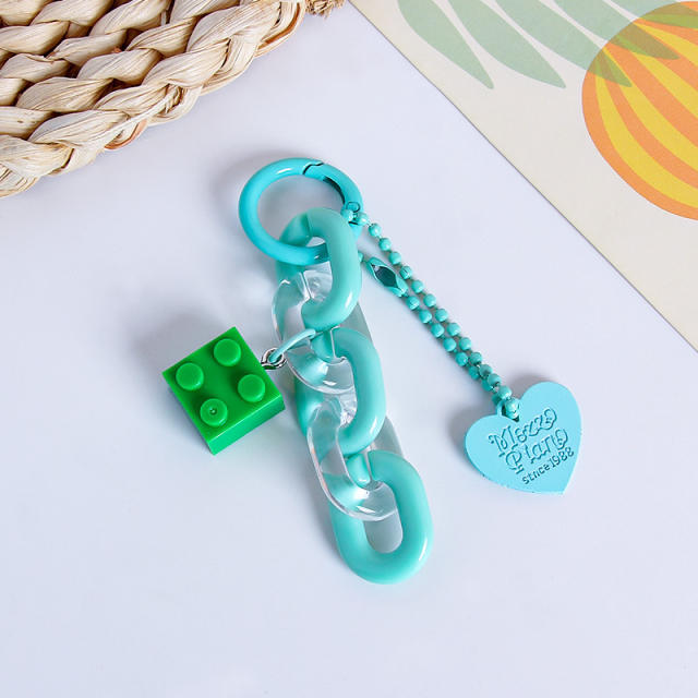 Korean fashion candy color acrylic chain keychain