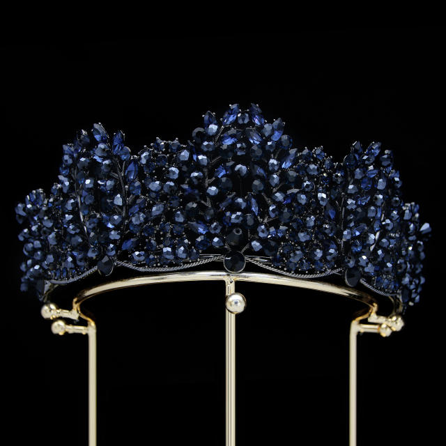 Elegant luxury handmade colorful crystal women crown