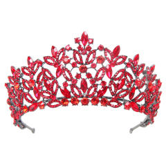 Baroque color glass crystal luxury crown