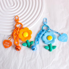 Creative candy color acrylic flower keychain