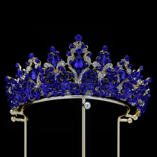 Baroque colorful crystal women crown