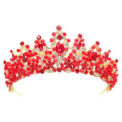 Baroque colorful crystal women crown