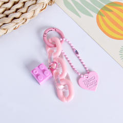 Korean fashion candy color acrylic chain keychain